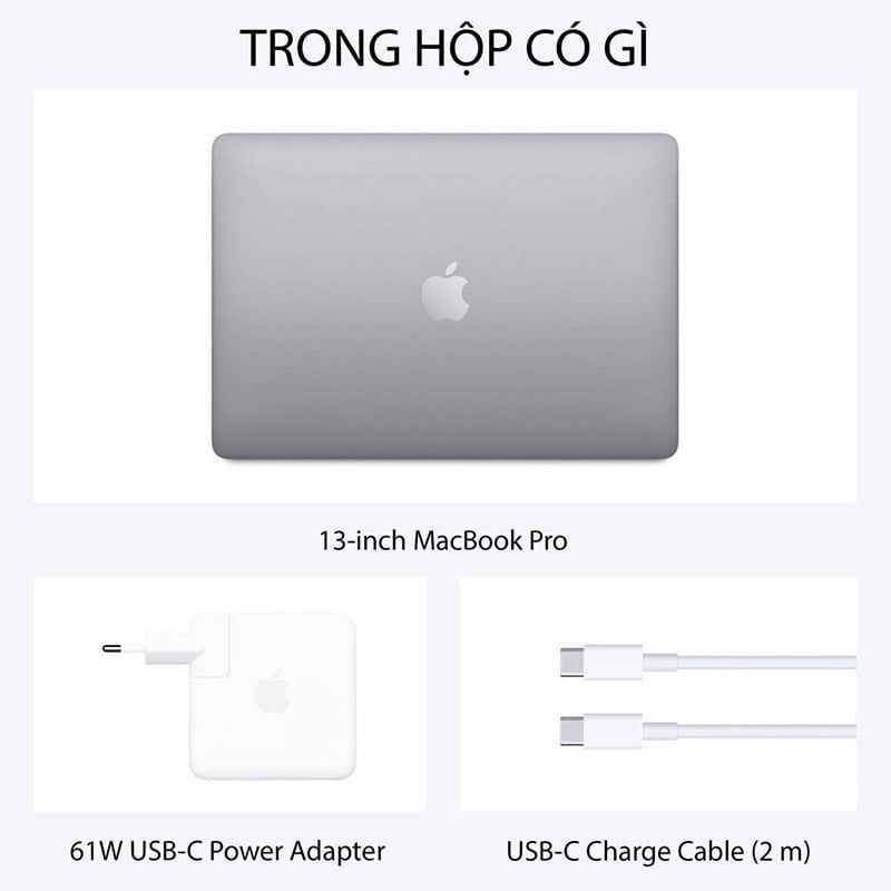  MacBook Pro 13 inch M2 màu Space Gray 8-Core CPU / 10-Core GPU / 24GB RAM / 1TB - Hàng chính hãng - Z16S00037 