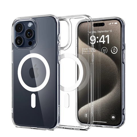 Ốp lưng Spigen iPhone 15 Pro Crystal Hybrid Magfit White