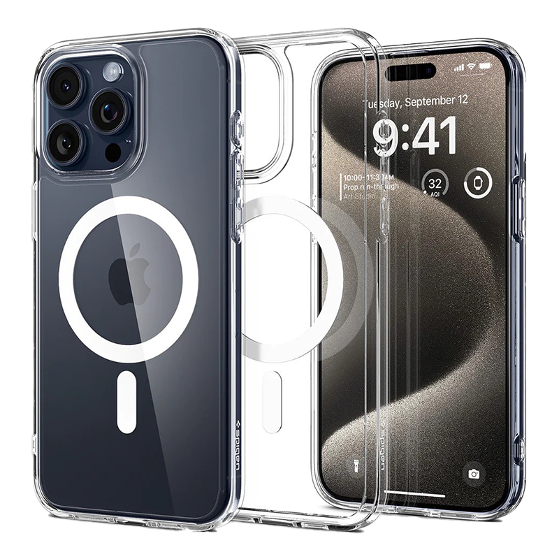 Ốp Lưng Spigen iPhone 15 Pro Max Crystal Hybrid Magfit Trắng