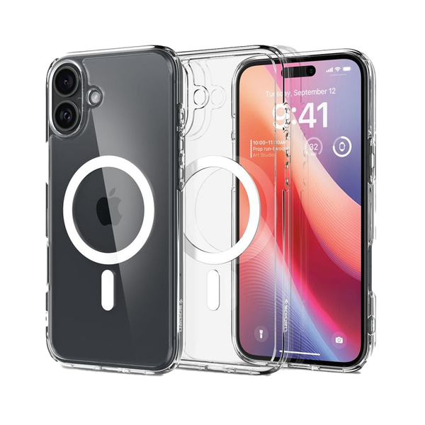 Ốp lưng Spigen iPhone 16 Crystal Hybrid MagFit White