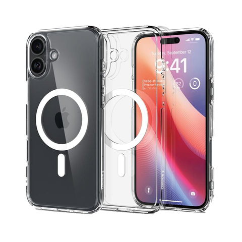 Ốp lưng Spigen iPhone 16 Crystal Hybrid MagFit White