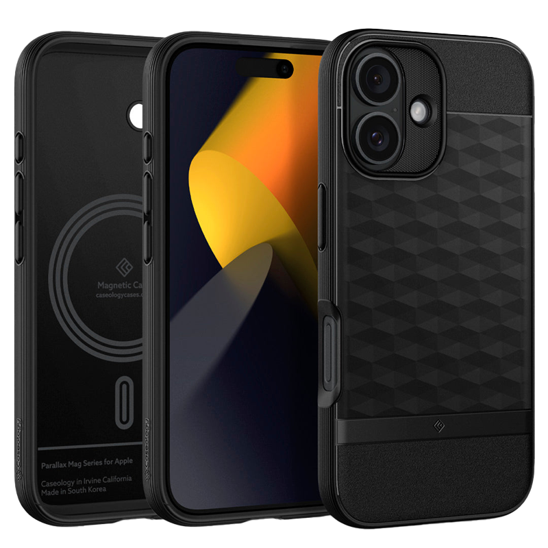 Ốp lưng spigen iPhone 16 parallax mag matte black