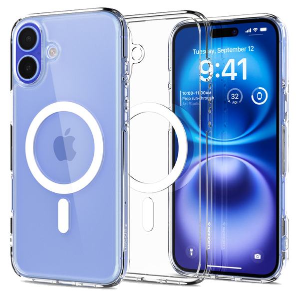 Ốp lưng Spigen iPhone 16 Plus Crystal Hybrid MagFit White