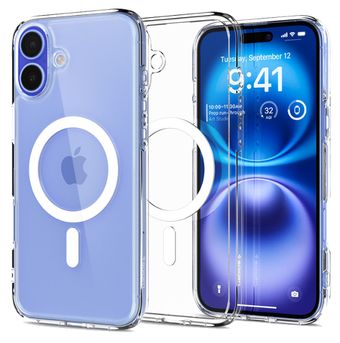 Ốp lưng Spigen iPhone 16 Plus Crystal Hybrid MagFit White