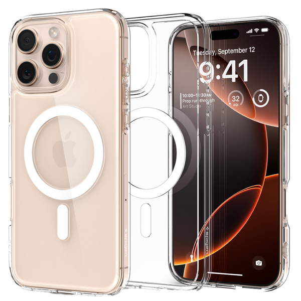 Ốp lưng Spigen iPhone 16 Pro Max Crystal Hybrid MagFit White