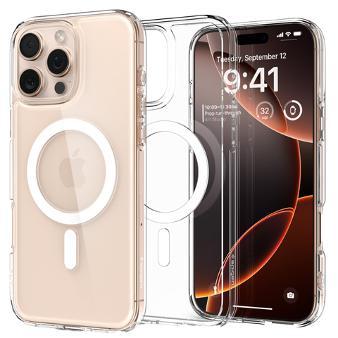 Ốp lưng Spigen iPhone 16 Pro Max Crystal Hybrid MagFit White