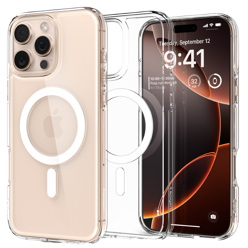 Ốp lưng Spigen iPhone 16 Pro Max Crystal Hybrid MagFit White