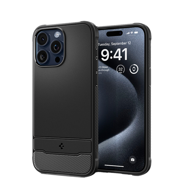 Ốp lưng Spigen iPhone 15 Pro Rugged Armor MagFit Matte Black