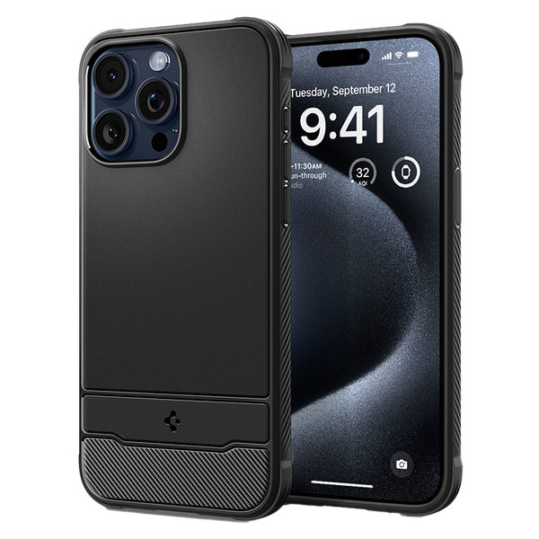 Ốp lưng Spigen iPhone 15 Pro Max Rugged Armor MagFit Matte Black