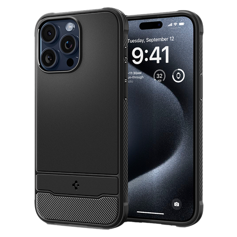 Ốp lưng Spigen iPhone 15 Pro Max Rugged Armor MagFit Matte Black