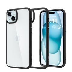 Ốp lưng Spigen iPhone 15 Ultra Hybrid Crystal Viền màu Đen, Trong suốt