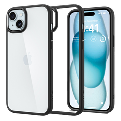 Ốp lưng Spigen iPhone 15 Plus Ultra Hybrid Crystal Viền màu Đen, Trong suốt