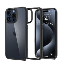 Ốp lưng Spigen 15 Pro Ultra Hybrid Crystal Viền màu Đen, Trong suốt