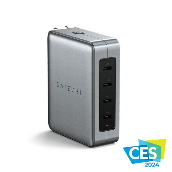 Sạc di động Satechi GaN USB-C 145W 4 cổng Travel Charger Chính hãng