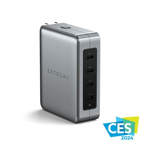 Sạc di động Satechi GaN USB-C 145W 4 cổng Travel Charger Chính hãng