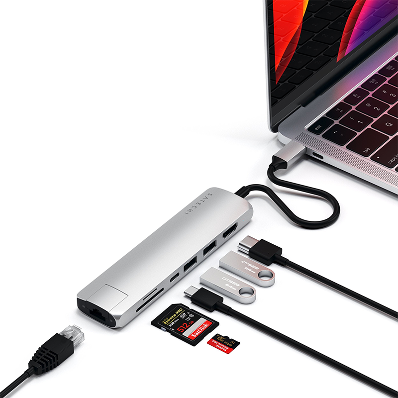  Adapter chuyển đổi Satechi USB-C Multiport Slim với cổng Ethernet Chính hãng 