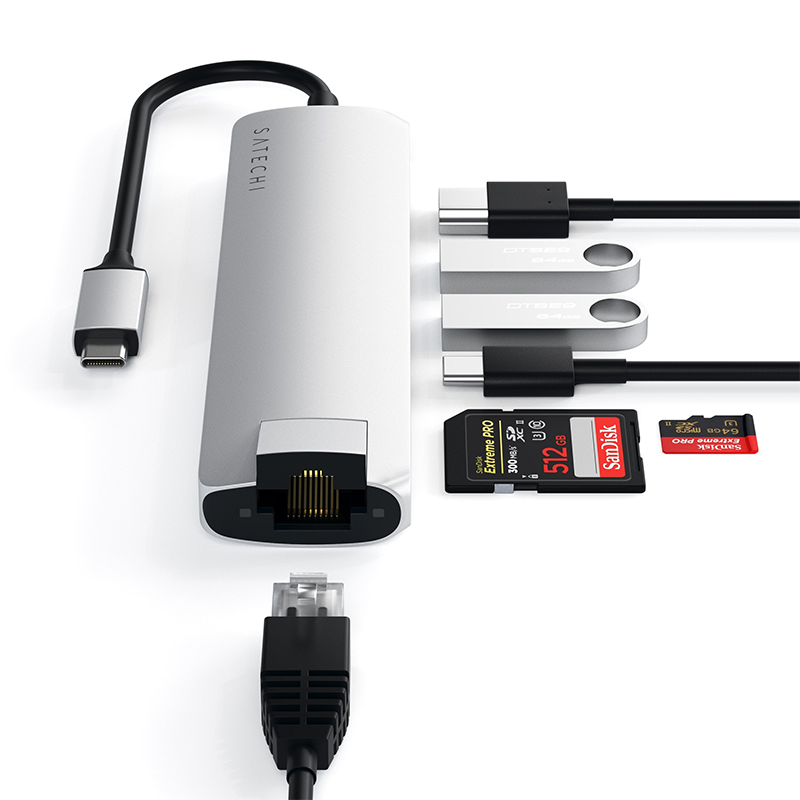  Adapter chuyển đổi Satechi USB-C Multiport Slim với cổng Ethernet Chính hãng 