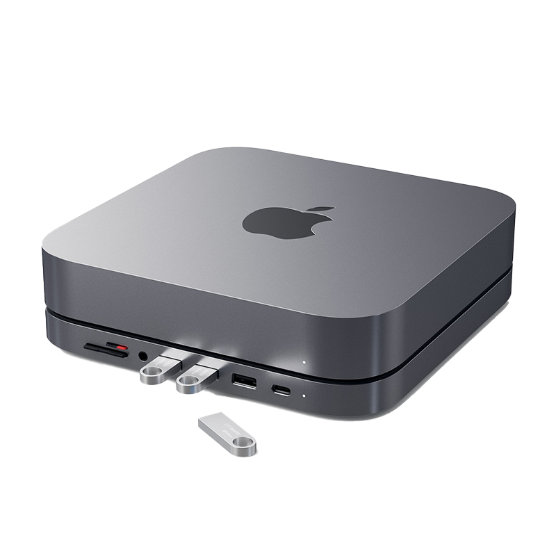 Đế kiêm hub chuyển đổi satechi cho mac mini - gray st-abhfm