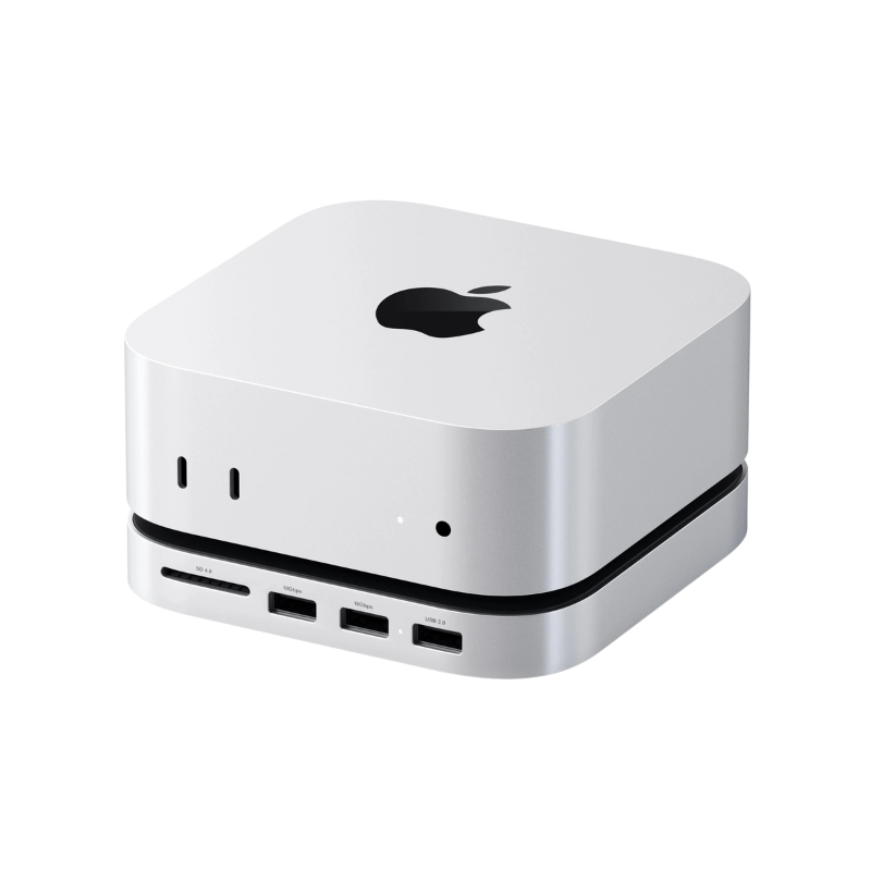 Satechi usb-c stand & hub cho mac mini m4 có khe gắn ssd st-gnmmes