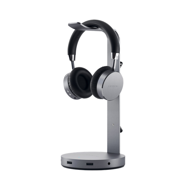 Giá đỡ nhôm Satechi cho tai nghe headphone kiêm hub Xám ST-UCHSHM Chính hãng