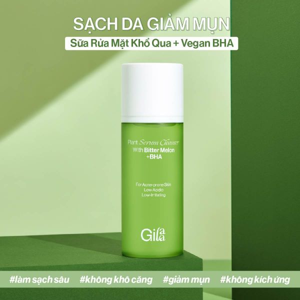  Gift Box Sữa Rửa Mặt Khổ Qua Phiên Bản Giới Hạn Gilaa Plant Serum Cleanser With Bitter Melon + BHA 