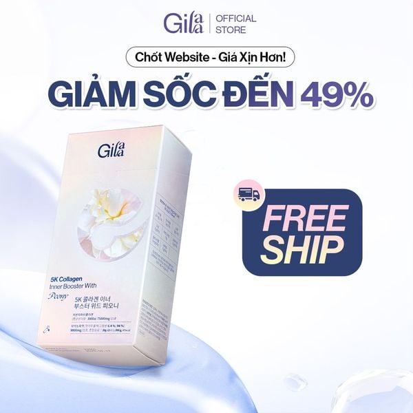 Thực Phẩm Bổ Sung Gilaa Collagen 5K Inner Booster With Peony (20g x 15 gói)