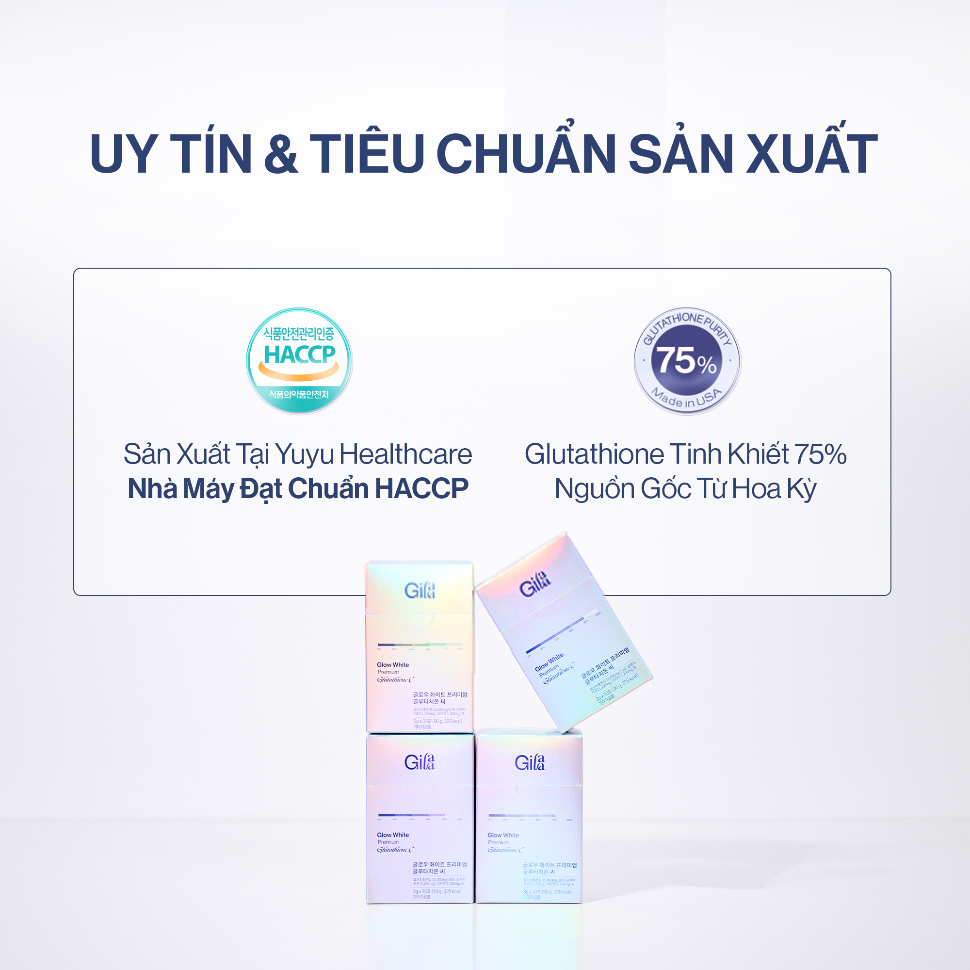 Thực phẩm bổ sung Gilaa Glow White Premium Glutathione C (3g x 30 gói)