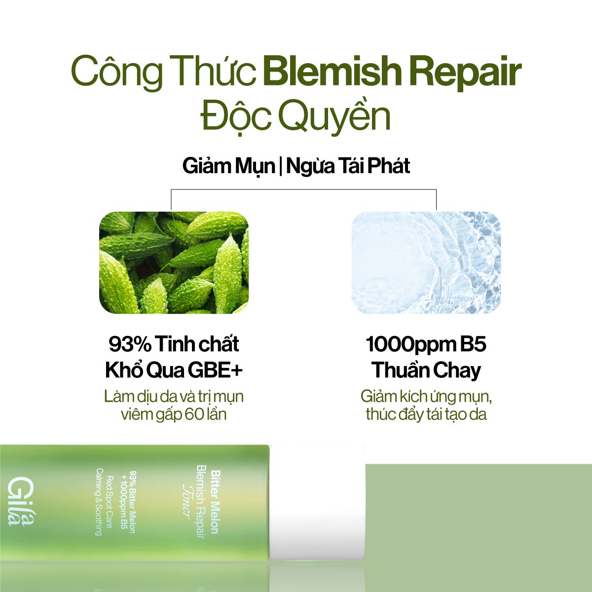  Nước Cân Bằng Gilaa Điều Tiết Dầu Thừa Giảm Mụn Khổ Qua + B5 140ml 