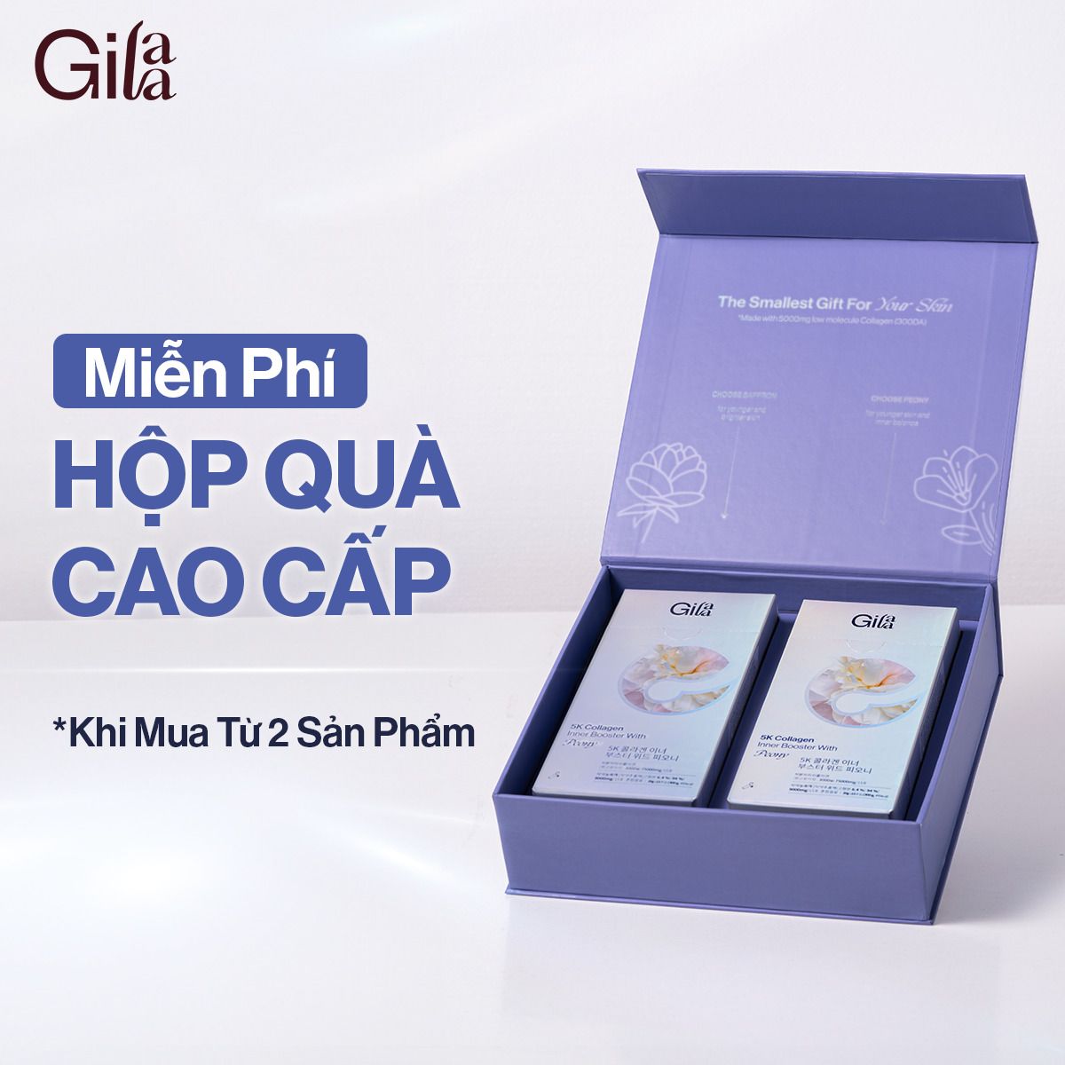  Nước Uống Collagen Gilaa Siêu Phân Tử 300DA Kết Hợp Peony Trẻ Hóa Cân Bằng Nội Tiết (20g x 15 gói) 