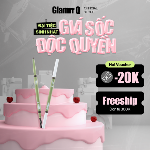 Chì Kẻ Mày Glamrr Q Bền Màu Thuần Chay VEGAN SUPER STAY BROW PENCIL (0.08g)