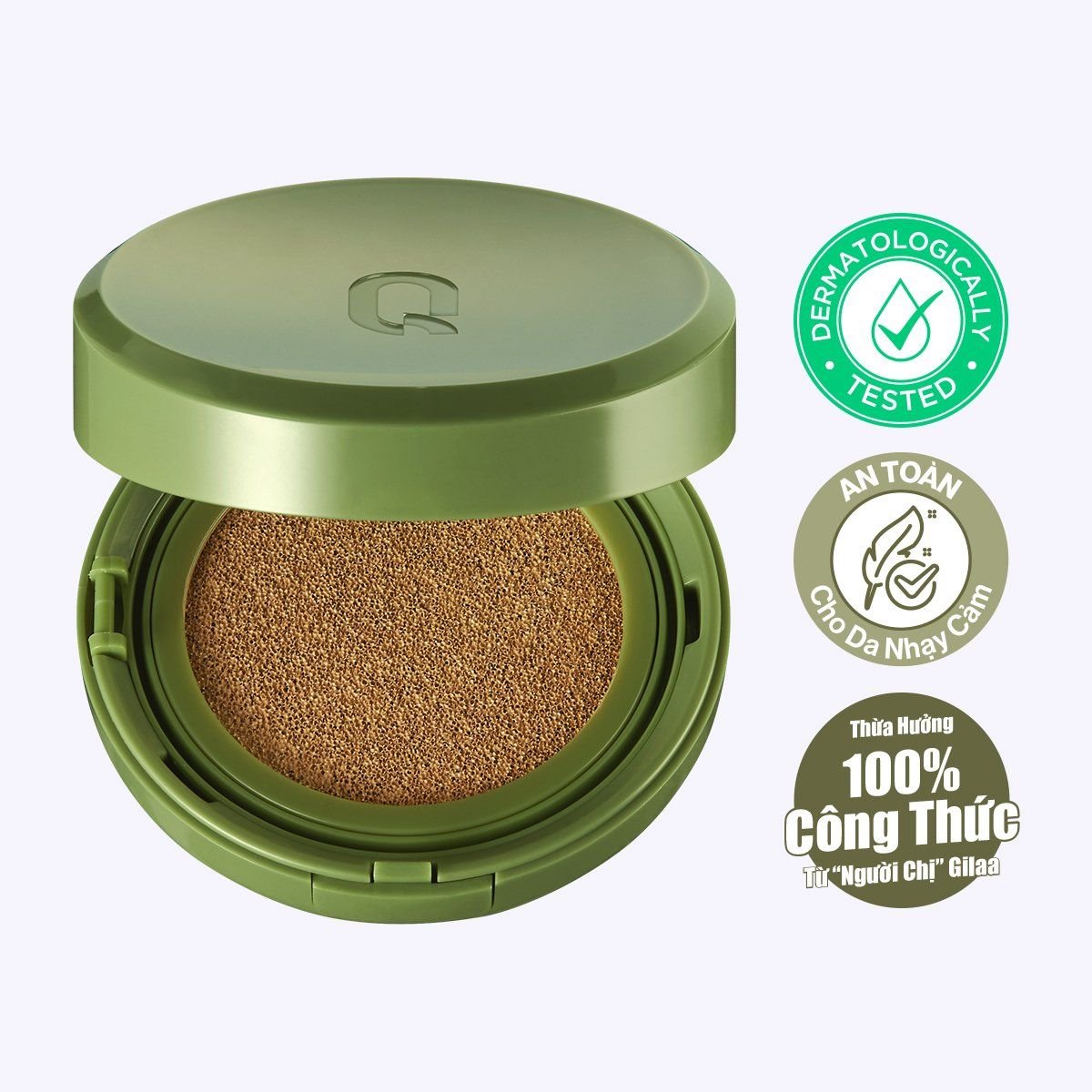  Phấn Nước Căng Bóng GLAMRR Q Vegan Super Glow Cushion SPF50+/PA++++ (1 lõi x 15g) 