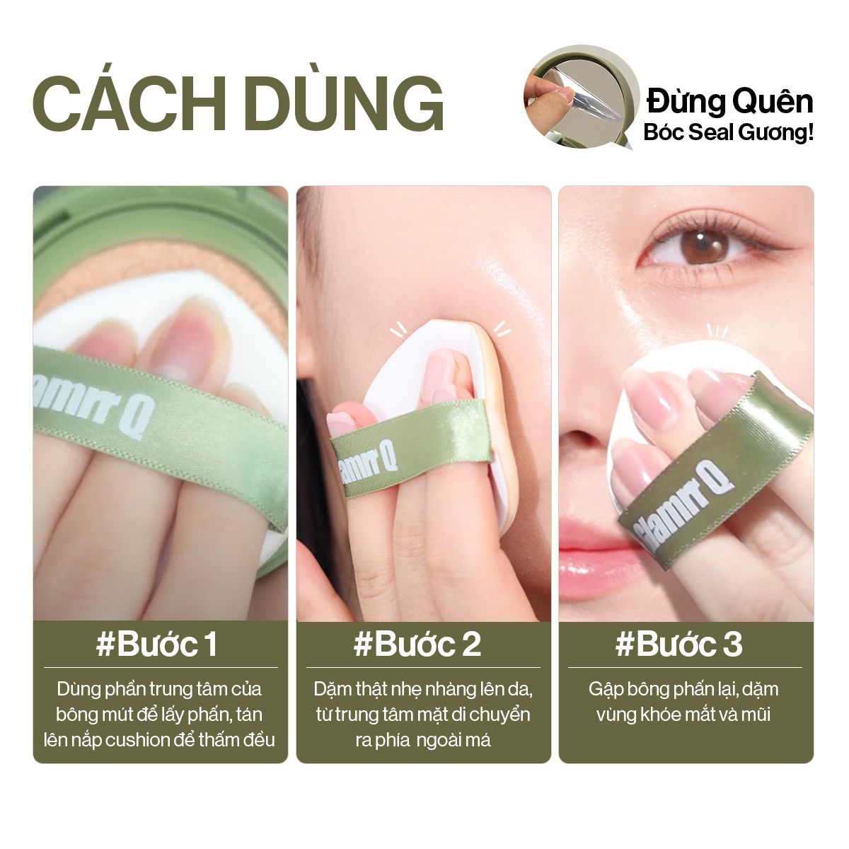  Phấn Nước Căng Bóng GLAMRR Q Vegan Super Glow Cushion SPF50+/PA++++ (1 lõi x 15g) 