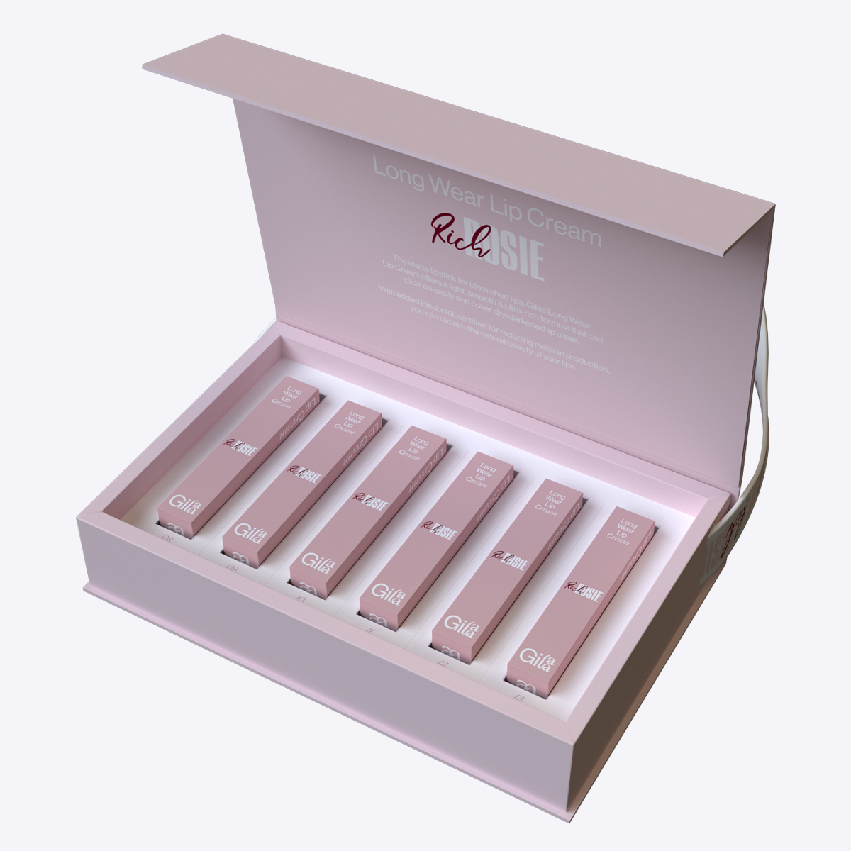  Gilaa Long Wear Lip Cream Rich Rosie Collection Box (6x5g) 