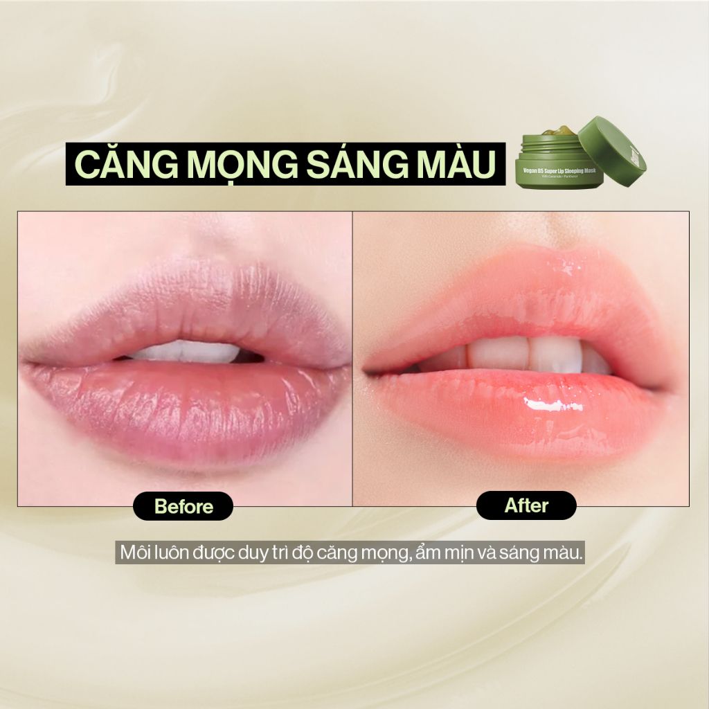  Mặt Nạ Dưỡng Môi Glamrr Q Vegan B5 Super Lip Sleeping Mask 10ml 