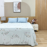  Chăn lạnh SAMY COOL cao cấp thoáng khí màu xanh hoa chuông 