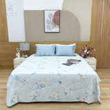  Chăn lạnh SAMY COOL cao cấp thoáng khí màu xanh hoa lớn mẫu 1 