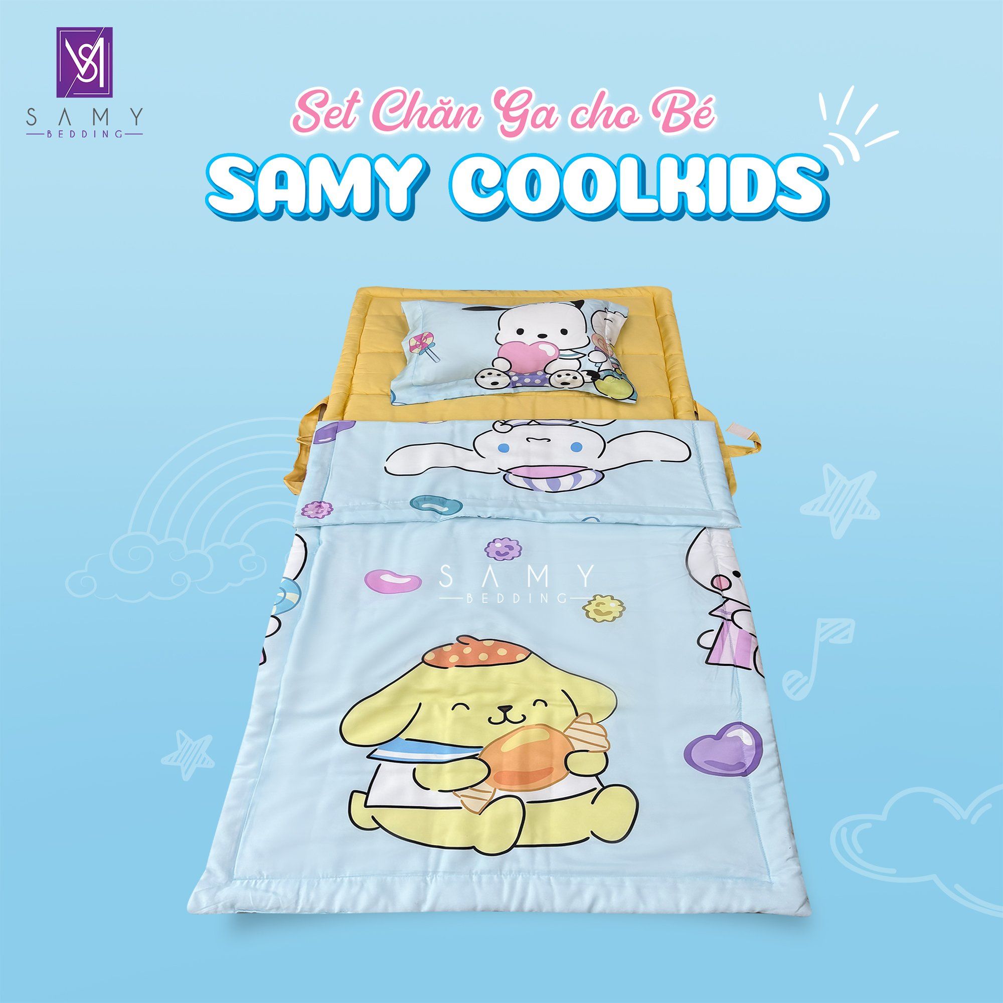  Set Chăn Ga Gối Tiện Ích Cho Bé - Samy Coolkids SCK0029 