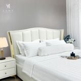  Bộ Chăn drap Khách sạn Samy King 5 sao Quốc tế Stripe White 