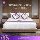  Bộ Chăn Drap Khách sạn 4 sao Samy Queen (Stripe White) 