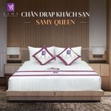  Bộ Chăn Drap Khách sạn 4 sao Samy Queen (Stripe White) 