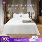  Bộ Chăn Drap Khách sạn 5 sao Samy King (Stripe White) 