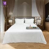  Bộ Chăn Drap Khách sạn 5 sao Samy King (Stripe White) 