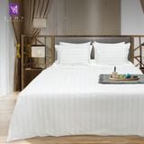  Bộ Chăn Drap Khách sạn 5 sao Samy King (Stripe White) 