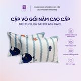  Cặp Vỏ Gối Nằm Lụa Cotton Satin Đa Dạng Mẫu Mã 