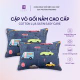  Cặp Vỏ Gối Nằm Lụa Cotton Satin Đa Dạng Mẫu Mã 