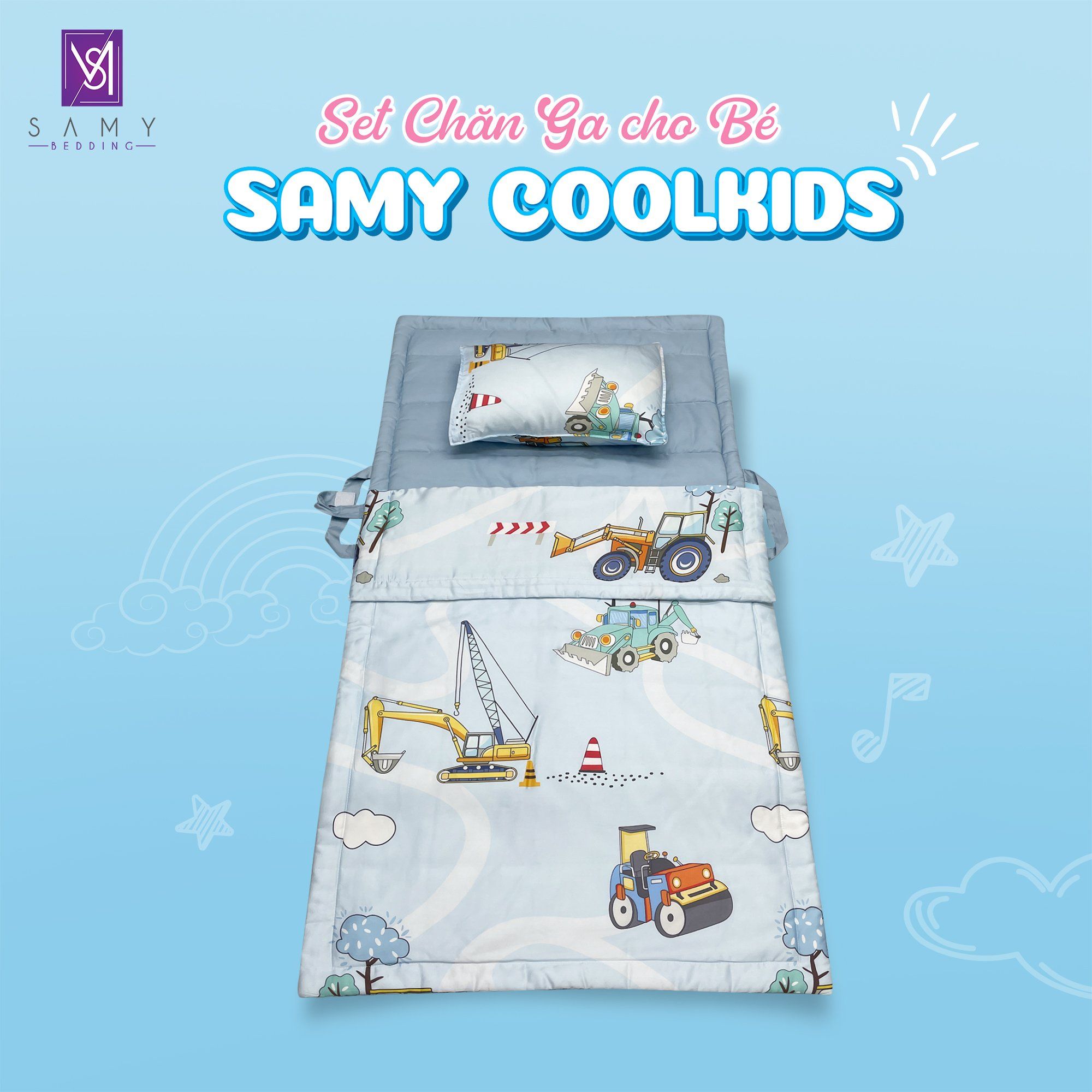  Set Chăn Ga Gối Tiện Ích Cho Bé - Samy Coolkids SCK004 