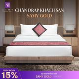  Bộ Chăn Drap Khách sạn 3 sao Samy Gold (Pure White) 
