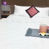  Bộ Chăn Drap Khách sạn 3 sao Samy Gold (Stripe White) 
