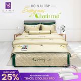  Bộ Chăn Ga Lụa Thêu Tencel Coolsilk Pro 1004 