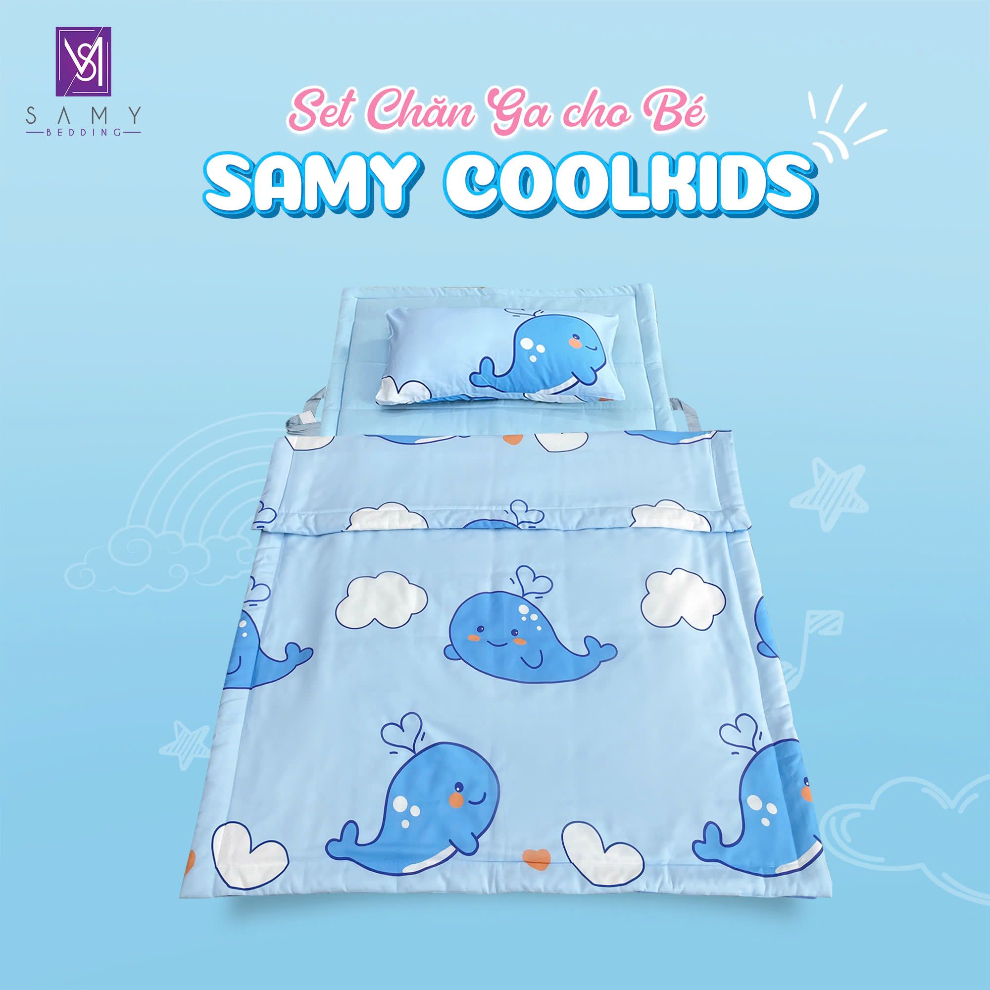  Set Chăn Ga Gối Tiện Ích Cho Bé - Samy Coolkids SCK0013 